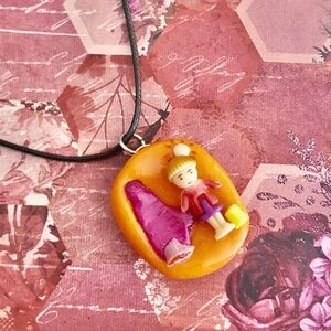 Pocket Land Polly Pocket Desert Western Saloon Door Pendant Cord Necklace